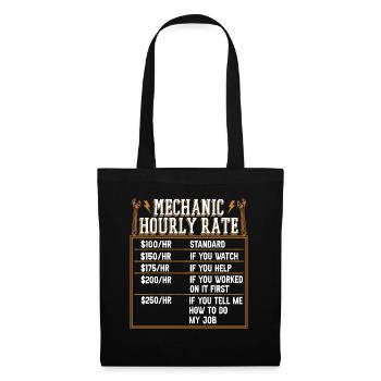 Mechanic Hourly Rate Mechatronics Technician Master Automotive - Tote Bag - black - Front