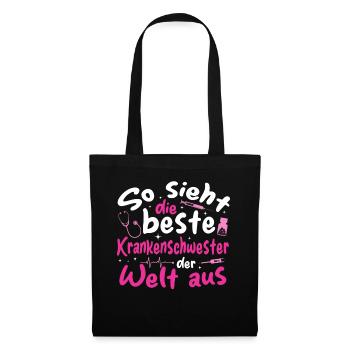 Beste Krankenschwester der Welt - Krankenschwester - Stoffbeutel - Schwarz - Vorne
