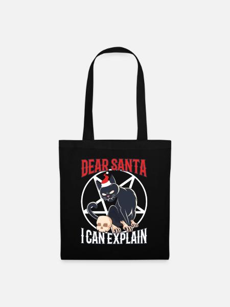 Dear santa i can explain - Stoffbeutel - Schwarz