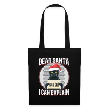 Dear santa i can explain - Stoffbeutel - Schwarz - Vorne