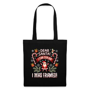 Dear santa i can explain! I was framed - Stoffbeutel - Schwarz - Vorne