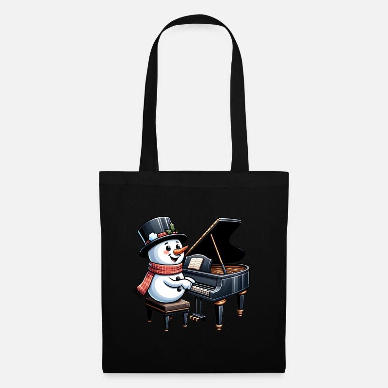 Weihnachtsmusikinstrument-design, - Stoffbeutel - Schwarz