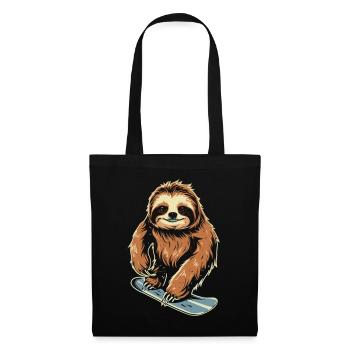 Snowboard Sloth: Cool descent - Tote Bag - black - Front