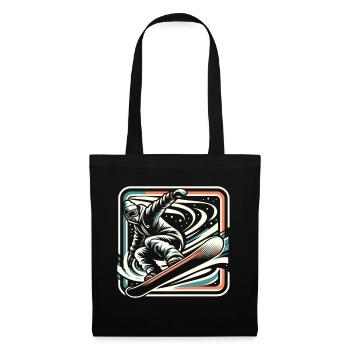Snowboard action: piste hero on the board - Tote Bag - black - Front
