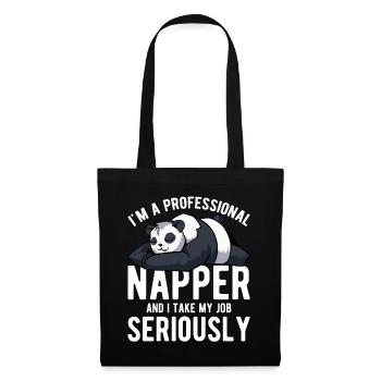 I'm A Professional Napper Funny Sleeping Panda Lov - Stoffbeutel - Schwarz - Vorne