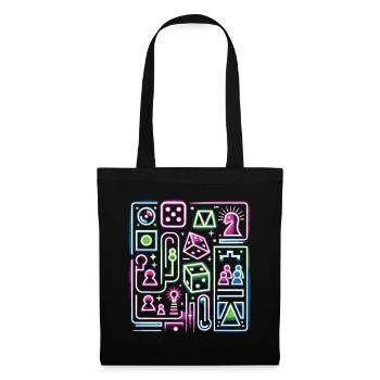 Jeux de société futuristes Jeu de société Chemise - Sac en tissu - noir - Devant