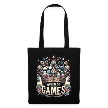 Domination du jeu de cartes « Queen of Games » - Sac en tissu - noir - Devant