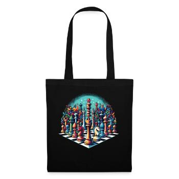 Jeu d’échecs rétro jeu d’échecs cadeau - Sac en tissu - noir - Devant