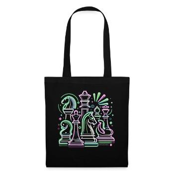 Neon Chess Futurism Chess Player T-Shirt - Tote Bag - black - Front