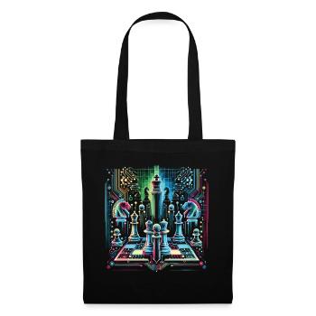 Glowing Neon Chess Design - Tote Bag - black - Front