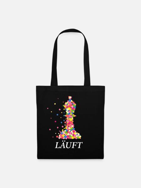 Schach Schachtunier Läufer Läuft Schachspielerin - Stoffbeutel - Schwarz