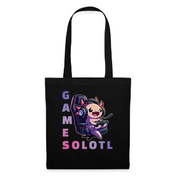Gamesolotl lustiges Axolotl Wortspiel für Gamer - Stoffbeutel - Schwarz - Vorne