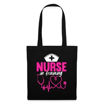 Infirmière en formation - Citations drôles d’infirmière - Sac en tissu - noir - Devant