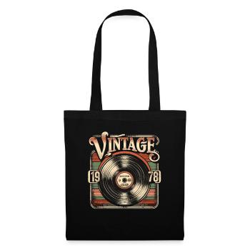 Retro Vinyl Vintage Legend 1978 Geburtstag - Stoffbeutel - Schwarz - Vorne