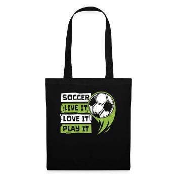 Live It Love It Play It Goal Keeper Futbol - Stoffbeutel - Schwarz - Vorne