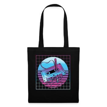 Vaporwave Cassette Player Retro Vintage Pop - Stoffbeutel - Schwarz - Vorne