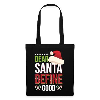 Cher Père Noël Définir un bon dicton de Noël - Sac en tissu - noir - Devant
