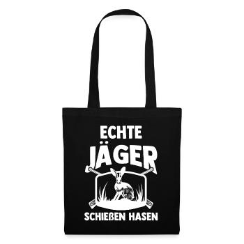 Hasenjäger Hasenjagd Kaninchenjagd Jäger - Stoffbeutel - Schwarz - Vorne
