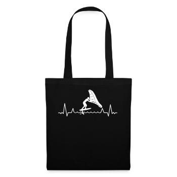 Wingfoil Surfer Wingfoiling Board Vintage - Tote Bag - black - Front