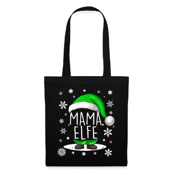 Weihnachten Mama Elfe - Stoffbeutel - Schwarz - Vorne