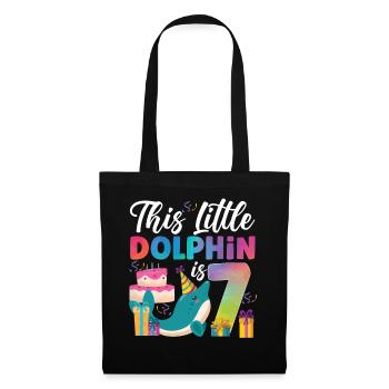 Dolphin 7th Birthday Watercolor - Tote Bag - black - Front
