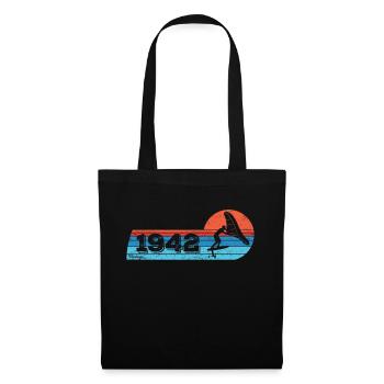 Wingfoil Surfer Birthday Vintage 1942 Born - Tote Bag - black - Front