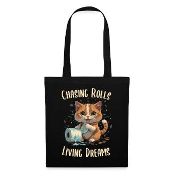 Rouleaux de papier culbutants : chat joueur - Sac en tissu - noir - Devant
