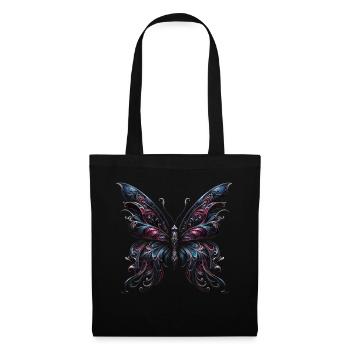 Gothic Grace: Mystischer Schmetterling - Stoffbeutel - Schwarz - Vorne