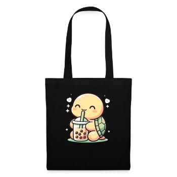Kawaii Turtles Bubble Tea Boba Turtle - Sac en tissu - noir - Devant