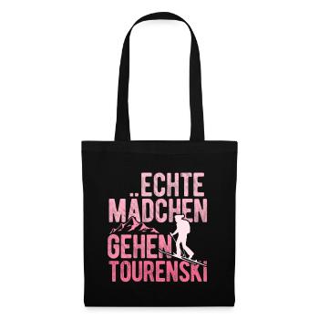 Tourenski Bergsteigen Wandern Geschenk Skitour Tou - Stoffbeutel - Schwarz - Vorne