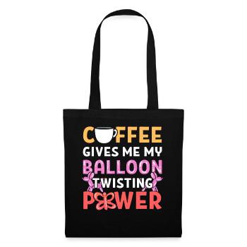 Coffee Gives Me My Balloon Twisting Power Balloon - Tote Bag - black - Front
