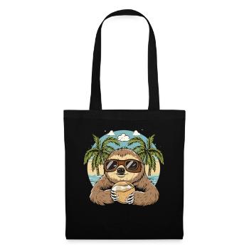 Tropical Chill : paresseux à la noix de - Sac en tissu - noir - Devant