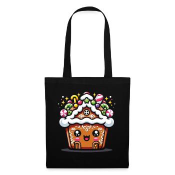 Christmas Cupcakes Gingerbread House Apron - Tote Bag - black - Front