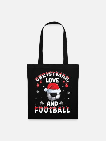 Fußball Spieler Team Club Outfit Weihnachten Liebe - Stoffbeutel - Schwarz