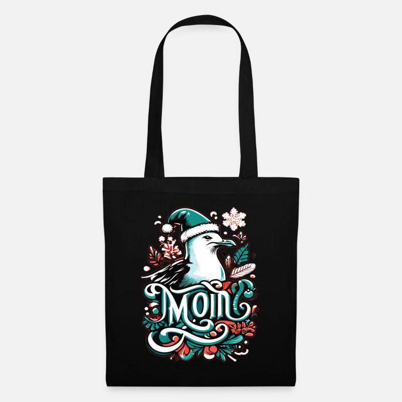 Moin Möwe Moin Sprüche Hamburg Moin Dialekt - Stoffbeutel - Schwarz