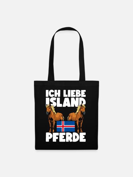Islandpferd Island Pferde - Stoffbeutel - Schwarz