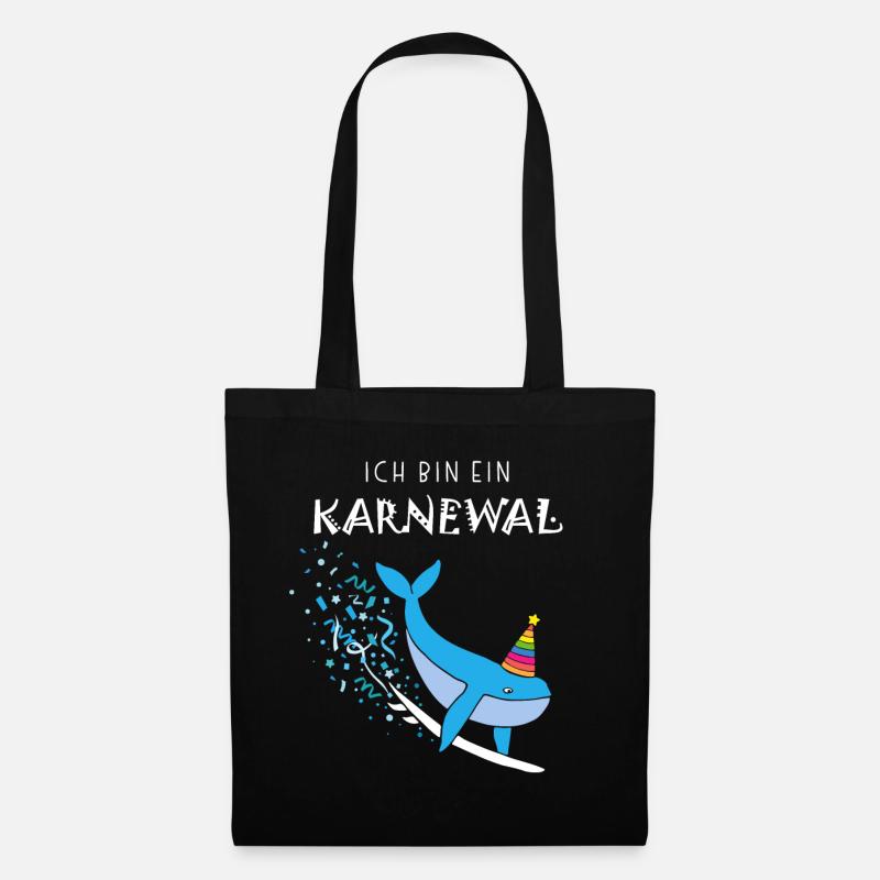 Ich bin ein Karnewal Karneval Konfetti Surfen Meer - Stoffbeutel - Schwarz