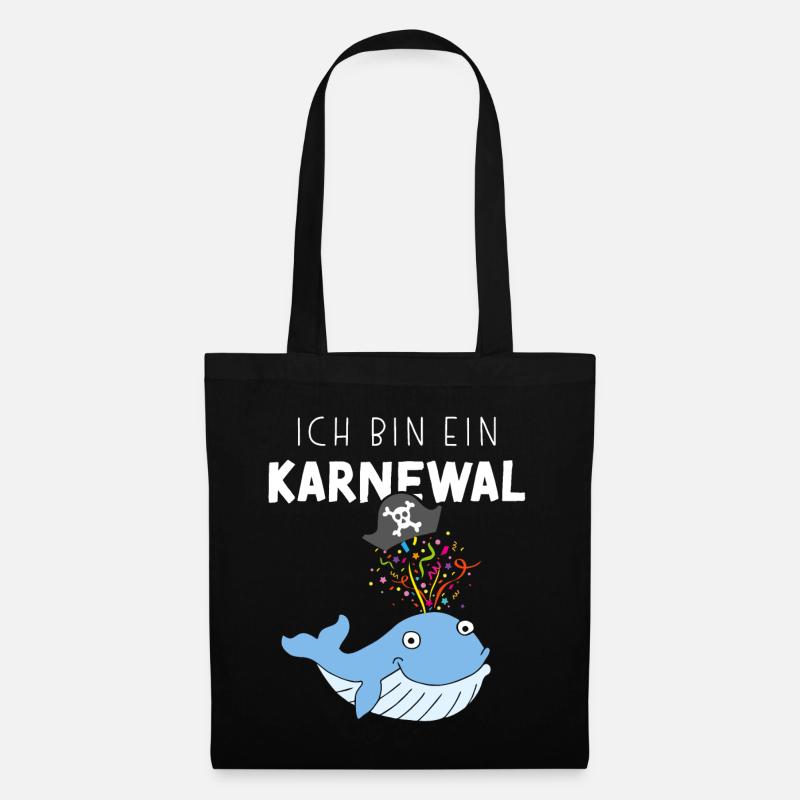 Ich bin ein Karnewal Karneval Konfetti Pirat - Stoffbeutel - Schwarz