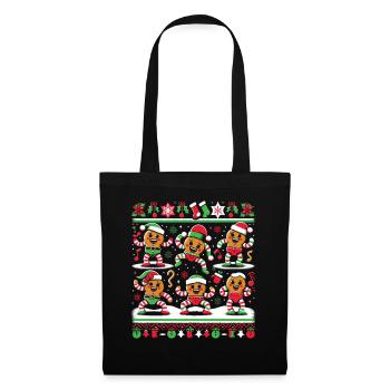 Pain d’épice dansant elfique laid pull de Noël - Sac en tissu - noir - Devant