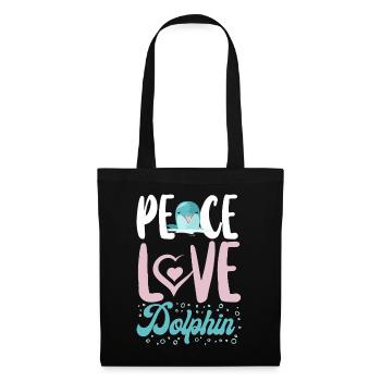 Dolphin Peace Love Dolphin - Stoffbeutel - Schwarz - Vorne