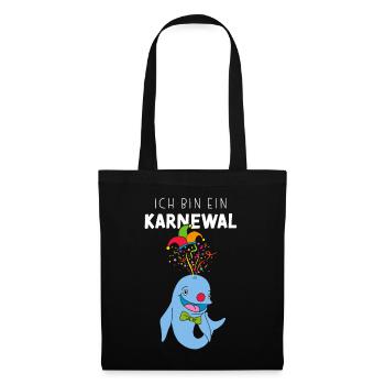Ich bin ein Karnewal Karneval Fasching Konfetti - Stoffbeutel - Schwarz - Vorne