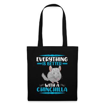 Mieux avec Chinchilla Rongent Woolly Mouse - Sac en tissu - noir - Devant