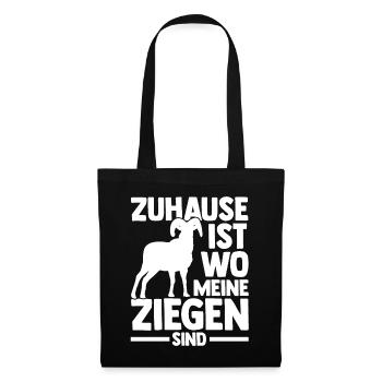 Ziege Ziegenbauer Bauernhof Landwirt Bauer Ziegen - Stoffbeutel - Schwarz - Vorne