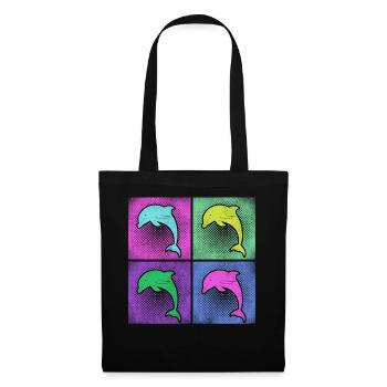 Dauphin rétro des années 80 des années 90 Vintage - Sac en tissu - noir - Devant