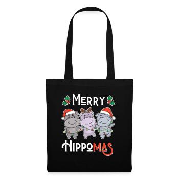 Joyeux Noël hippopotame de jeu de mots d’Hippoma - Sac en tissu - noir - Devant