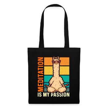 Meditation Is My Passion Spiritual Llama Lover - Stoffbeutel - Schwarz - Vorne