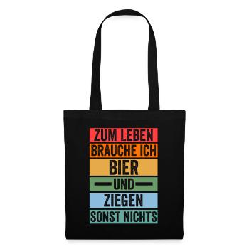 Bier Ziege Ziegenbauer Bauernhof Landwirt Bauer Z - Stoffbeutel - Schwarz - Vorne