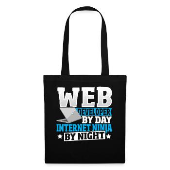 Web Developer By Day Internet Ninja By Night - Stoffbeutel - Schwarz - Vorne