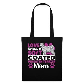Wheatie Dog Love Eine Soft Coated Wheaten Terrier - Stoffbeutel - Schwarz - Vorne