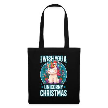 Je vous souhaite un Noël de Licorne - Sac en tissu - noir - Devant